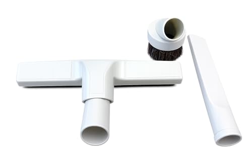 Plastic Floor Brush with Horse Hair Bristles Tool Attachment Fits 1.25 Inch Vacuum Cleaner Wands, 10 Inch Wide Cleaning Path, White. (10" Floor Tool, 3" Floor Brush, Crevice Tool) - size: 10" Floor Tool, 3" Floor Brush, Crevice Tool