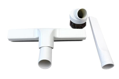 Plastic Floor Brush with Horse Hair Bristles Tool Attachment Fits 1.25 Inch Vacuum Cleaner Wands, 10 Inch Wide Cleaning Path, White. (10" Floor Tool, 3" Floor Brush, Crevice Tool) - size: 10" Floor Tool, 3" Floor Brush, Crevice Tool