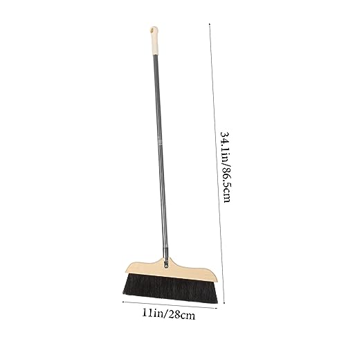 SOLUSTRE Long Handle Handled Broom with Beveled Soft Bristles for Floor Cleaning Indoor and Outdoor Use Comfortable Sweeping for Home Kitchen Garage and Industrial Spaces Reusable Dust