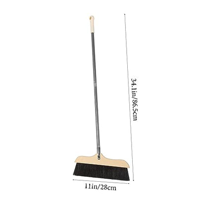 SOLUSTRE Long Handle Handled Broom with Beveled Soft Bristles for Floor Cleaning Indoor and Outdoor Use Comfortable Sweeping for Home Kitchen Garage and Industrial Spaces Reusable Dust
