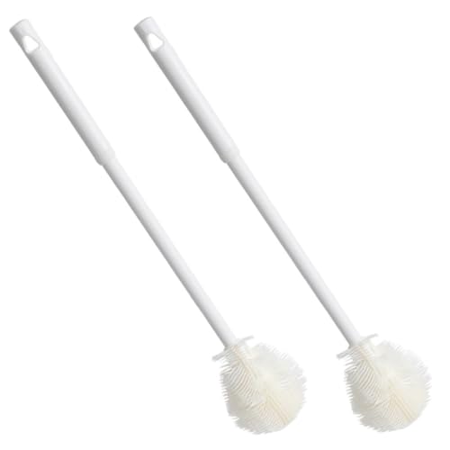 Long Handle Water Bottle Cleaner 360° Flexible Silicone Brush use for Cleaning Narrow Jars Mugs and Baby Bottles 2PCS - color: 2pcs