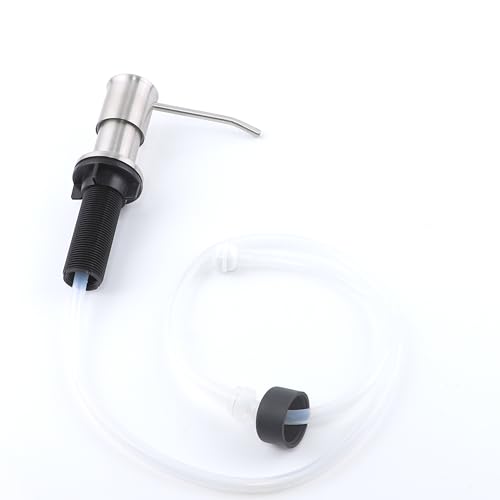 Sink Soap Dispenser Pump Brushed Nickel Built in Kitchen Counter Dish Soap Dispenser with 41" Extension Tube for Bathroom RV Under Sink Hand Soap Lotion Pump - color: Silver