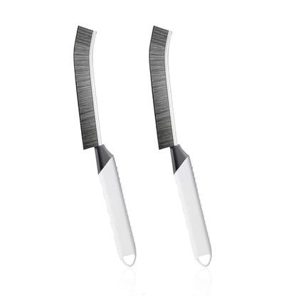 SUOXU Household Thin Cleaning Brushes,2pcs Hard Bristle Grout Scrub Brush Tool for Cleaning Tight Spaces in Home Kitchen Bathroom - color: White+grey×2