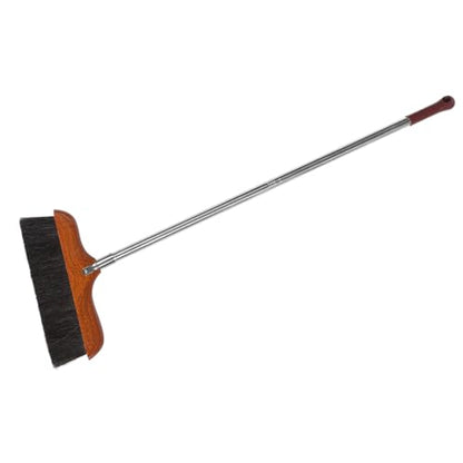 GALPADA Long Handle Soft Bristle Broom Stainless Steel Handle Sturdy Cleaning Tool for Home and Kitchen for Dust and PET Hair Removal