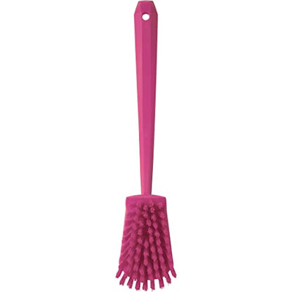 Vikan 2 3/4 in W Scrub Brush, Stiff, 11 51/64 in L Handle, 4 1/2 in L Brush, Pink, Plastic 41861-1 Each - color: Pink
