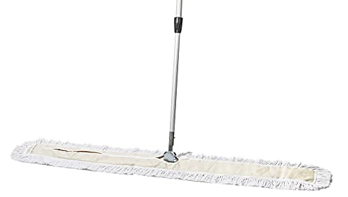 Commercial Dust Mop – 60 Inch Floor Sweeper for Hardwood, Reusable Cotton Mop Head, Extendable Handle, Dry Mop for Floor Cleaning & Janitorial Supplies - size: 60x5 Inch (Pack of 1)