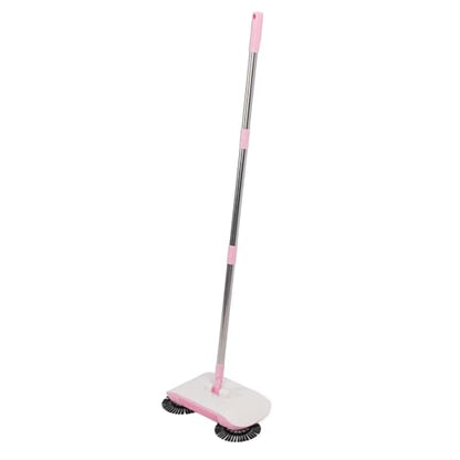 Function Manual Floor Sweeper Mop with 180 Rose Gold Finish for Hardwood Tile Marble No Electricity Needed - color: Roseate