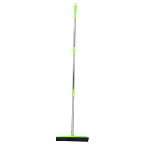 Carpet Rake for Pet Hair Removal, Rubber Broom Cleaning Brush, Telescopic Floor Broom, Pink, Adjustable Length - Multi - Functional, Non - Stick Hair Removal, Ideal for Home and (Green) - color: Green
