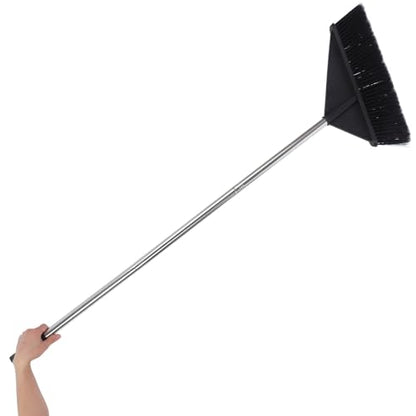 ABOOFAN Heavy Duty Outdoor Push Broom with Long Handle, Stiff Bristle Scrub Broom for Patio, Garage, Garden Sweeping, Sturdy Concrete Sweeper for Home and Commercial Use