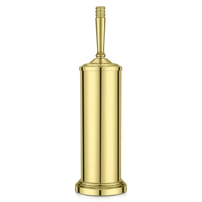 Stainless Steel Toilet Brush and Holder,Gold Toilet Bowl Brush with Long Handle for Bathroom,Toilet Brushes-Space Saving,Covered Brush, Durable, Deep Cleaning,Splash Resistant - color: Gold01