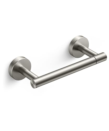 FORIOUS Toilet Paper Holder Wall Mount, Stainless Steel Rustproof Double Post Pivoting Tissue Roll Holder for Bathroom, Commercial Toilet Paper Dispenser (Brushed Nickel, Classic) - color: Stainless Steel, size: Classic 1 Pack