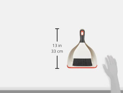 OXO Good Grips Dust Pan And Brush, 12 X 9, 2" Handle, Plastic, White