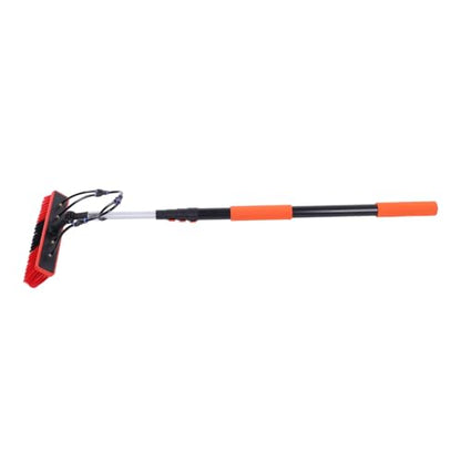 MAVIS LAVEN Solar Panel Brush Kit, ABS PC Aluminum Nylon Hairs Water Fed Window Cleaner with 12ft Telescoping Pole, 35cm Brush for Roof RV Gutter Boat Deck Cleaning