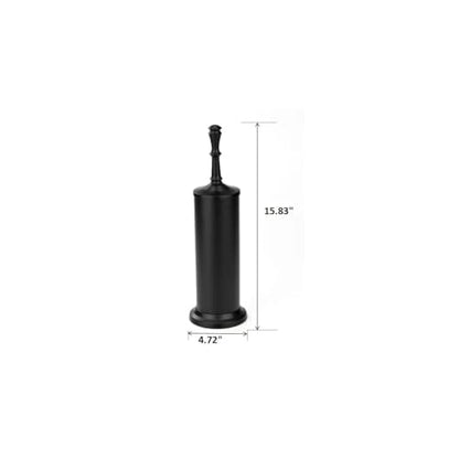 J&V TEXTILES Industrial Toilet Brush, Toilet Bowl Brush with Extra Long Handle Durable Bristles Toilet Scrubber and Covered Holder for Toilet Brush Set (Matte Black) - color: Matte Black