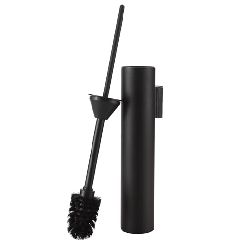 BGL Toilet Brush and Holder Set Matte Black Wall Mounted for Bathroom Round Design - color: Matte Black-wall Mount
