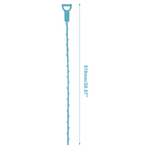 3 Pack 20 Inch Drain Clog Remover Snakes, Hair Cleaning Tool Effective Drain Snake Auger Tool for Sink, Shower, Bathtub, and Toilet(Blue) - color: Blue