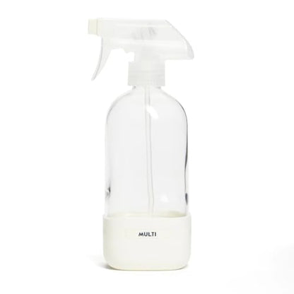 Grove Co. Refillable Glass Spray Bottle, 16 oz White - Reusable Cleaning Container with Protective Silicone Sleeve & Slide & Snap Labeling System - For Essential Oil, Multi-Purpose & Glass Cleaners - color: White, size: 16 Ounce (Pack of 1)