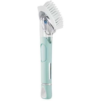 RIMAY Dish Brush with Soap Dispenser, Dish Washing Brush with Handle, Soap Dispensing Dish Brush, Soap Brush for Kitchen Sink, Dish Wand Kitchen Brushes for Dishes/Pans/Pots/Sink (Blue) - color: Blue
