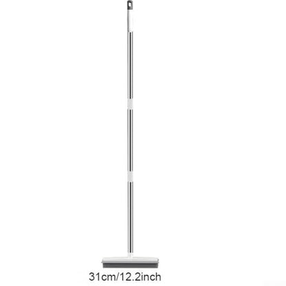 Rubber Cleaning Broom with 30 cm Wide Brush Head and 8 Rows for Carpet and Hardwood Floors, Cat and Dog Hair Removal Silicone Floor Brush with 3 Section Pole