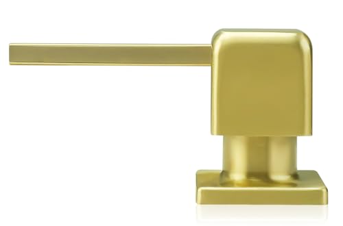 Soap Dispenser for Kitchen Sink, Gold Built in Soap Dispenser with 17 OZ PE Soap Bottle, Refill from Top Design Under Counter Stainless Steel Pump Head Lotion Dispenser - color: Brushed Gold-1