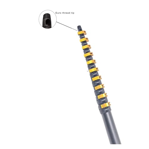 50Feet Pure Carbon Fiber Telescopic Water Fed Pole For Window Cleaning (15 Meter)(Euro-pure Carbon) - color: Euro-pure Carbon