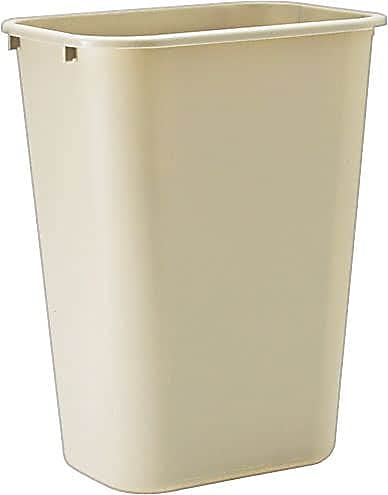 Rubbermaid Commercial Products Deskside Wastebasket/Trash Can, 10.25-Gallon/41-Quart, Beige, Plastic, Garbage Can for Home/Office, Fits Under Desk/Sink/Cabinet - color: Beige, size: 10.25 Gallons