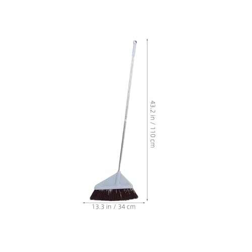 VILLCASE Heavy-Duty Commercial Broom with Long Handle for Indoor Outdoor Use Soft Bristle Patio Sweeping Tool for Courtyard Garage Kitchen Office and Market Cleaning