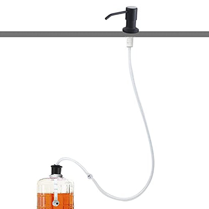 Soap Dispenser, Kitchen Sink Bathroom Built-in 304 Stainless Steel Soap Dispenser with 39" Extension Tube Kit and Large Soap Bottle (Black) - color: Black