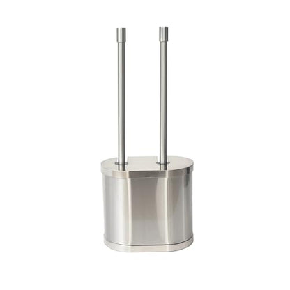 Brushed Nickel Metal Toilet Brush & Plunger Set, Durable Bathroom Cleaning Accessory