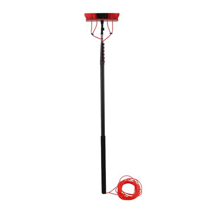 35FT Water Fed Pole Kit Adjustable Solar Panel Cleaning Kit with Telescopic Pole & Rotatable Brush for Window Glass Roof Outdoor Cleaning Equipment - size: 35.43FT
