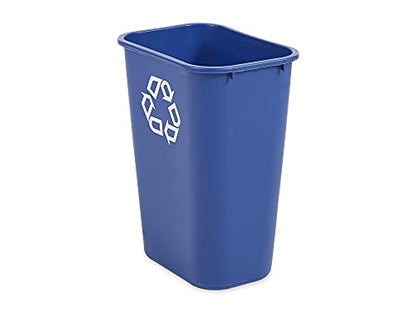Rubbermaid Commercial Products Deskside Recycling Can, 10.25-Gallon/41-Quart, Blue Recycling Symbol, Plastic, for Bedroom/Bathroom/Office/Under Desk/Sink - color: Blue, size: 10.25 Gallons