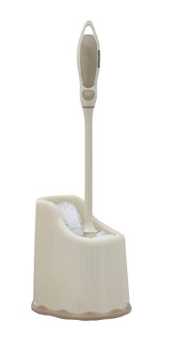 Superio Toilet Brush and Holder Toilet Scrubber Bowl Cleaner Brushes Wand, Toilets Brush with Holder Caddy, Bathroom Cleaning Brush, Bowl Brush Set - color: Beige