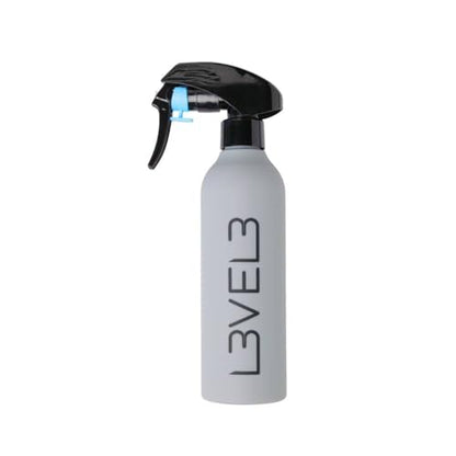 L3 Level 3 Rubberized Spray Bottle - Precise Action Mist Bottle for Effortless Hair Styling - Rubber Grip for Total Control - color: Grey