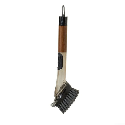 4 in 1 Soap Dispensing Dish Brush for Kitchen with Long Handle, Dish Wand with Wood Pulp Sponge, Replacement Heads Included - color: As Show