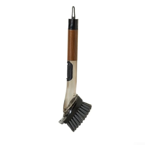 4 in 1 Soap Dispensing Dish Brush for Kitchen with Long Handle, Dish Wand with Wood Pulp Sponge, Replacement Heads Included - color: As Show