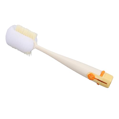 RiToEasysports Bottle Brush 5 in 1 Water Bottle Cleaner Brush with PP ABS Nylon Silicone and 304 Stainless Steel, Crevice Sponge U Shape Straw Brushes with Stand Base for Cups Lids (White) - color: White