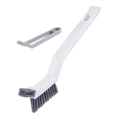 Crevice Cleaning Brush, Ultra Thin Stiff Bristles, 1piece, Grout Scrubber Tool, Window Track Cleaner, Ergonomic Long Handle, for Deep Scrubbing Bathroom Tiles Kitchen Faucets Shower Door Tracks Car - color: White