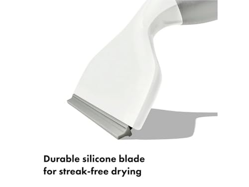 Household Squeegees with Silicone Blade, 10-Inch Shower Door Wiper with Non-Slip Handle & Hanging Hook, Streak-Free Window Cleaner for Glass, Tiles & Car Windows