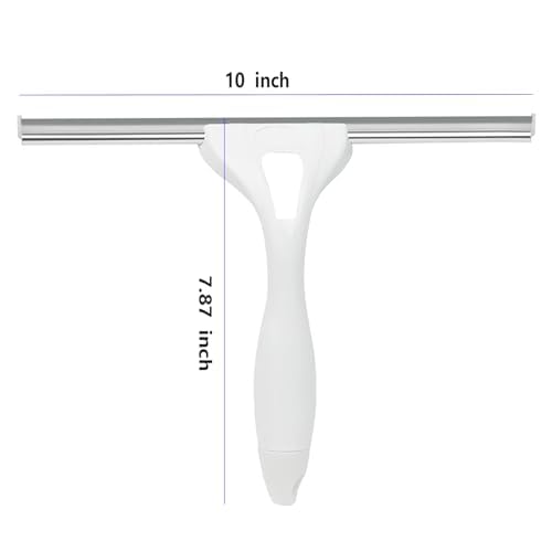 Squeegee for Shower Glass Door, Shower Squeegee for Glass Doors - All-Purpose Squeegee with Hook for Shower Doors, Windows, Mirrors, Tiles and Car Glass - 10 Inches