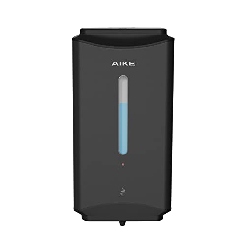 AIKE Automatic Soap Dispenser Commercial Wall Mounted Liquid Dispenser Matte Black Stainless Steel Finish 1100ml Large Capacity - color: Matte Black