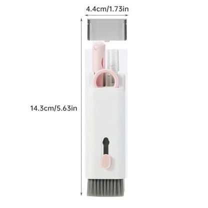 7 in 1 Laptop Cleaning Kit Keyboard Cleaner,Computer Screen Cleaning Brush Tool,Computer Cleaning Tools Kit Corner Gap Duster Keycap Puller(Pink)