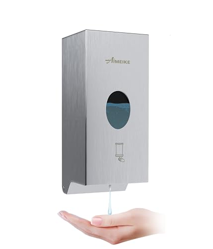 Automatic Touchless 304 Stainless Steel Wall Mounted Soap Dispenser, 800ml (27 fl oz) Commercial Battery Operated Hands-Free for Restaurant, School, Office & Public Restrooms