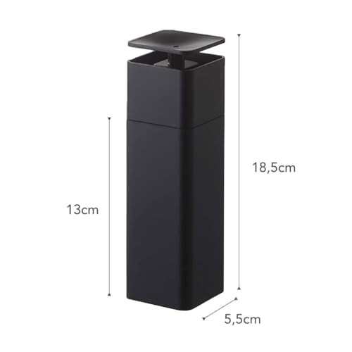 Yamazaki Home One Handed Dispenser, Plastic, 8.5 Fluid oz. | 250 milliliters, No Assembly Req. - color: Black