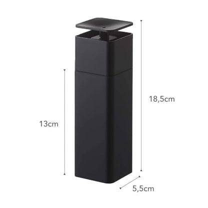 Yamazaki Home One Handed Dispenser, Plastic, 8.5 Fluid oz. | 250 milliliters, No Assembly Req. - color: Black