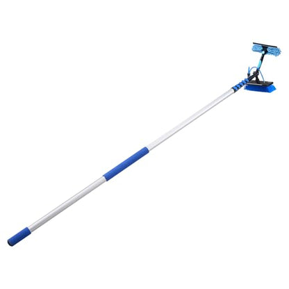 VEVOR Solar Panel Cleaning Kit, 33 ft, Water Fed Pole Kit with Cleaning Brush, Soap Dispenser, Extendable Aluminum Telescopic Pole, 180° Rotatable Brush Head, for Roof Mounted Solar Panels, Windows - size: 33 F