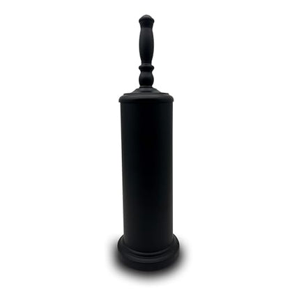 Metal Toilet Bowl Brush with Holder Premium Bathroom Cleaning Set Rustproof Hygienic Durable Elegant Finish - color: Matte Black