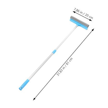Cabilock 5pcs Household Microfiber Window Cleaner Extendable Pole Dual-Sided Glass Scrubber for Home Bathroom Kitchen Handle Lightweight Design - color: Blue, size: 5PCS