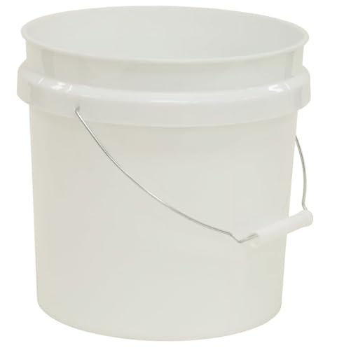 (2 Pack) 2 Gallon Round Comfort Handle Plastic Utility Bucket, White,Durable Round Cleaning and Storage Pails for Home, Garage, Garden