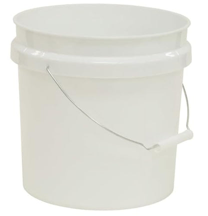 (2 Pack) 2 Gallon Round Comfort Handle Plastic Utility Bucket, White,Durable Round Cleaning and Storage Pails for Home, Garage, Garden