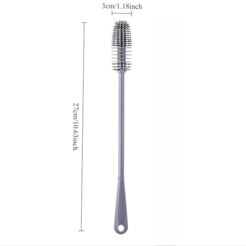 Long Handle Silicone Cleaning Brush for Deep Bottles, Narrow Cup Scrubber - Used for Water Bottles, Carafes